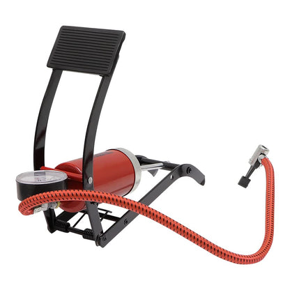 TruePower TPFT100M Bomba de Aire de Pie, Cilindro Metálico, Pistón Metálico, 100 psi, Incluye: Válvula y Manómetro, Rojo