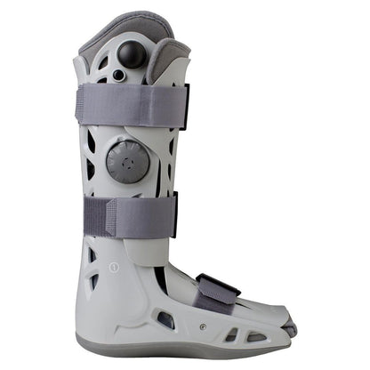 Aircast Airselect Elite Walker Boot, ajuste universal, mediano (gris) | Carcasa semirrígida, celdas de aire dúplex para control de edema, inflado integrado
