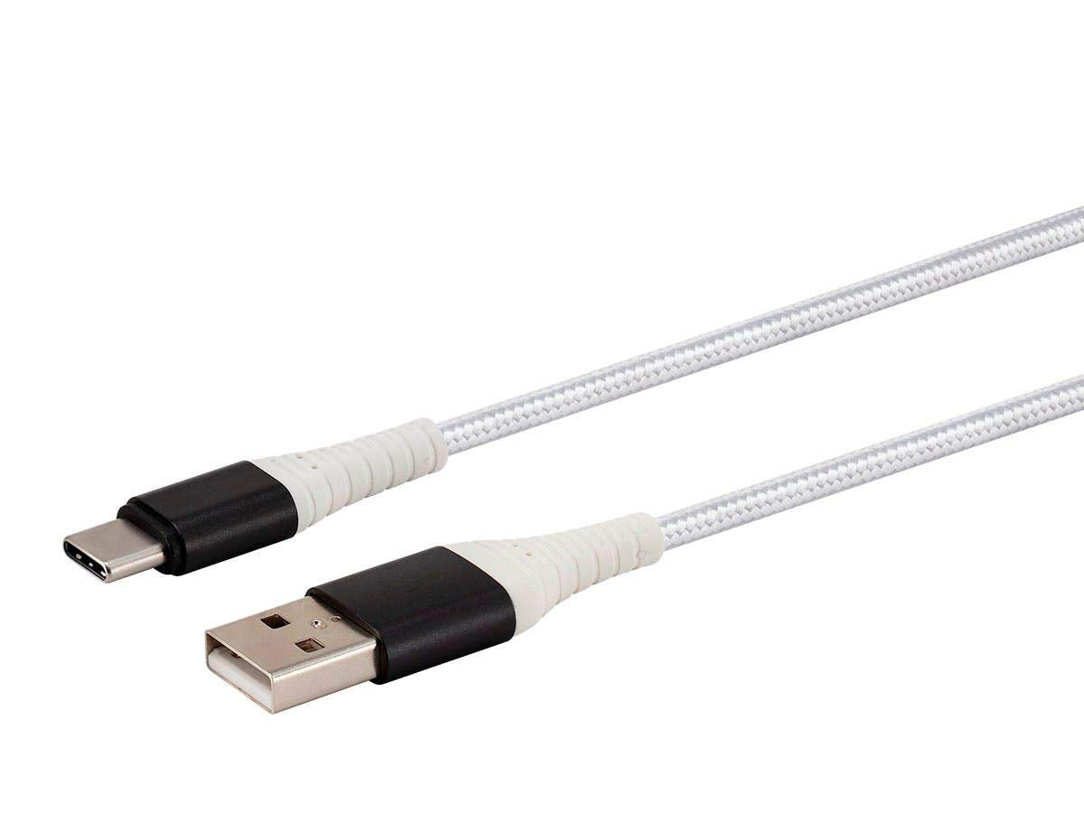 Monoprice AtlasFlex Series - Cable de Carga y sincronización (Conector Lightning a USB Tipo A, con Certificado MFi), USB-C a USB-A, Blanco, 1,82m