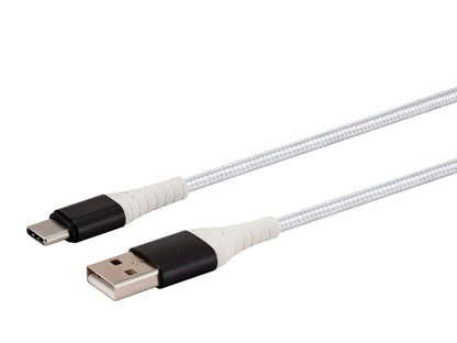 Monoprice AtlasFlex Series - Cable de Carga y sincronización (Conector Lightning a USB Tipo A, con Certificado MFi), USB-C a USB-A, Blanco, 1,82m