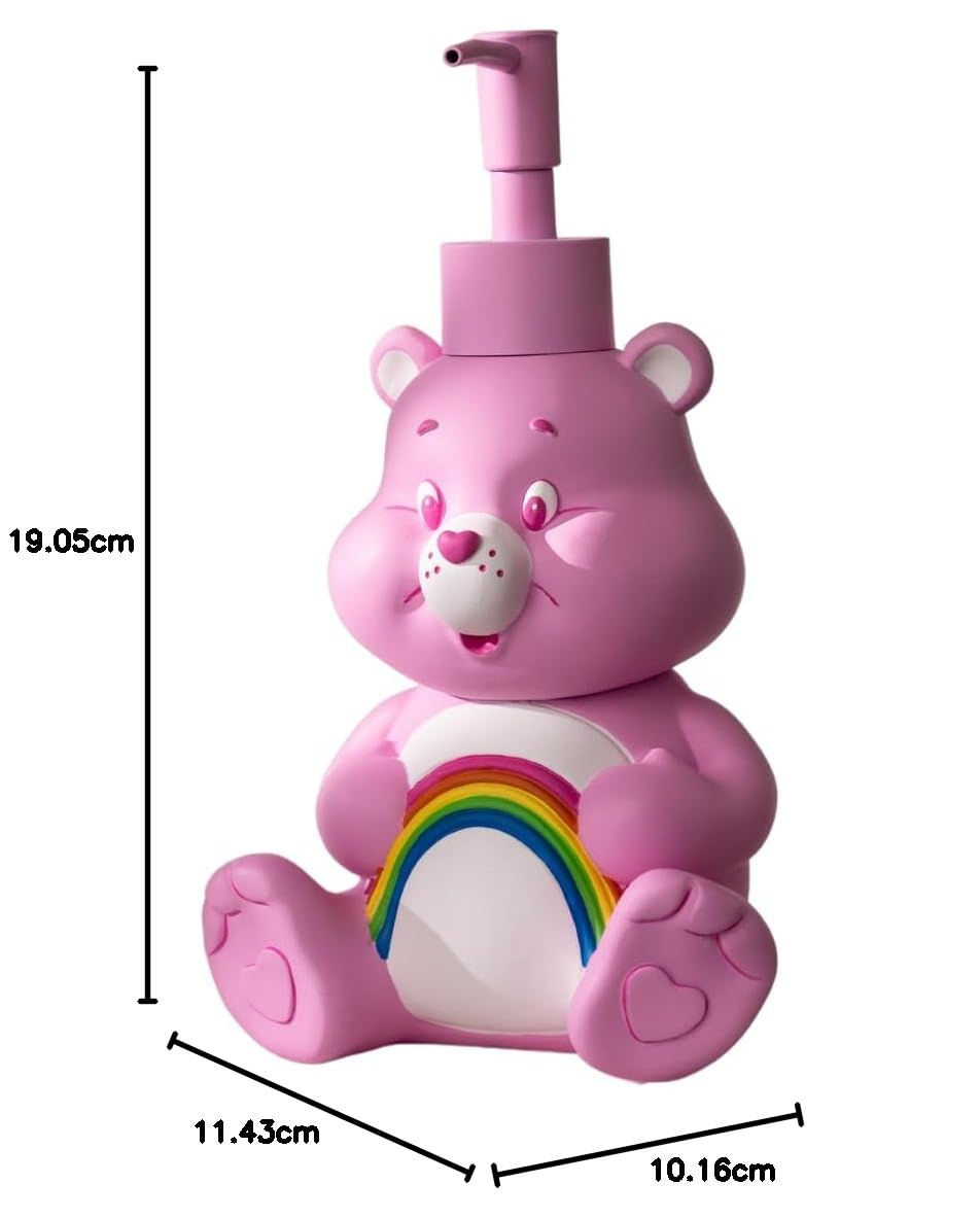 Care Bears Cheer Bear - Dispensador de jabón y loción/desinfectante de Manos de Resina, 10 onzas, día de San Valentín (Producto con Licencia Oficial) de Franco Collectibles