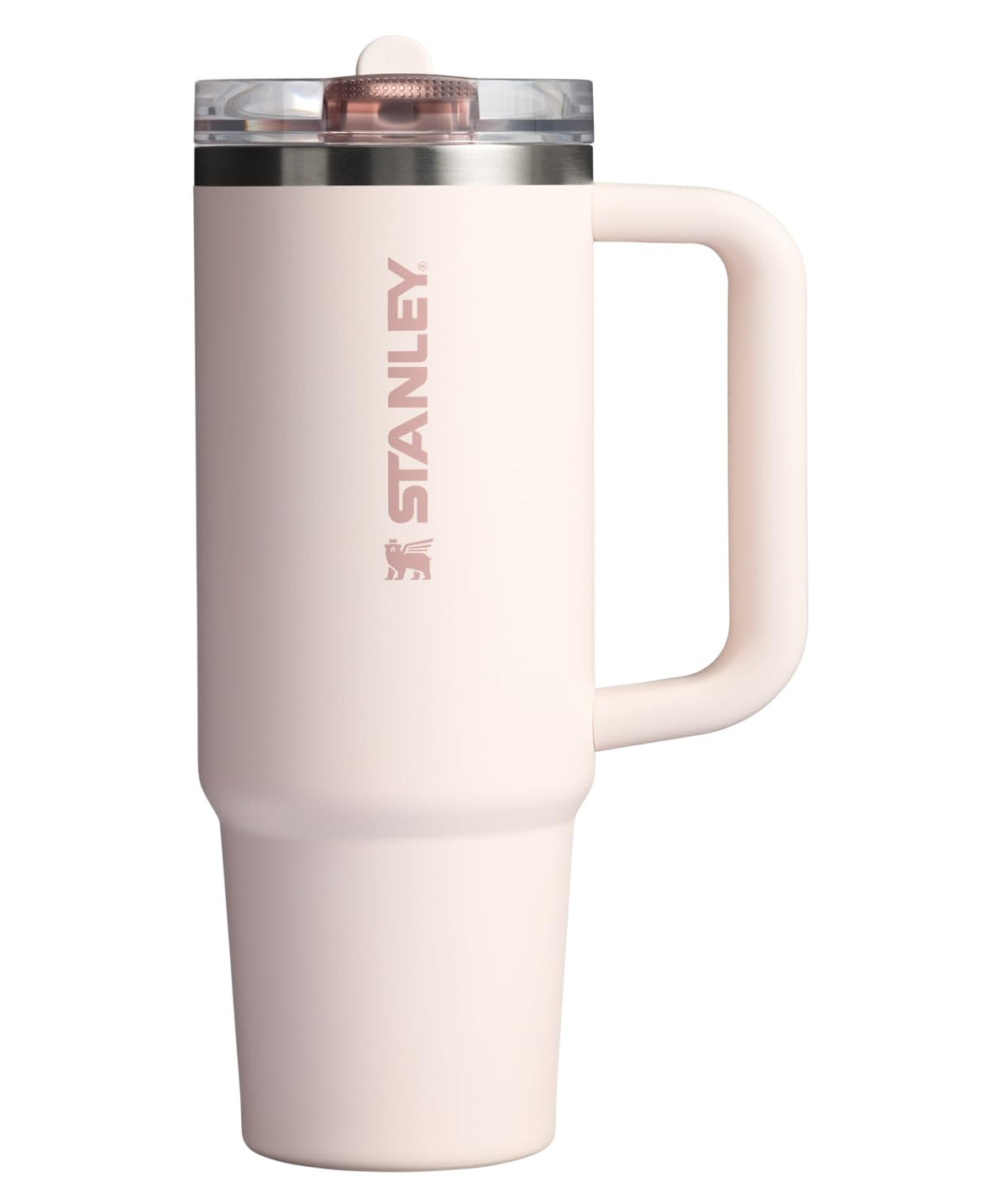 Stanley Quencher ProTour - Vaso con Popote Abatible, Mango Integrado, Acero Inoxidable, Sin BPA - 30 Ounces - Rosa Cuarzo