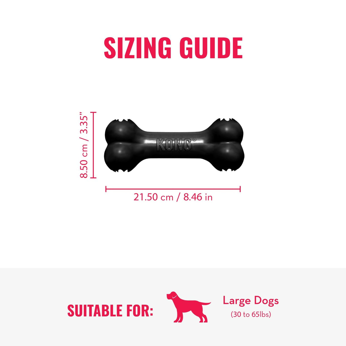 Kong Extreme Goodie Bone, Color Negro, Grande