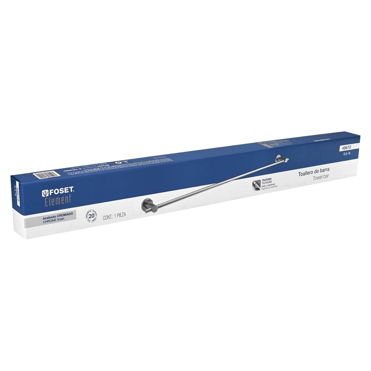 Foset Element ELA-76, Toallero de barra, acabado cromo