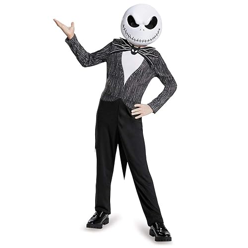 Nightmare Before Christmas Jack Skellington Disfraz para niños, Disfraz Oficial de Pesadilla Antes de Navidad, S (4-6)
