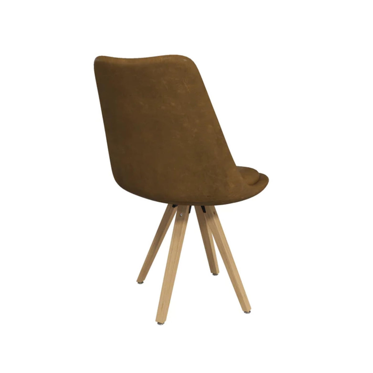 Sochic Silla Helsinki de Comedor con Asiento Acolchado en Vinipiel Café y Patas de Madera de Haya