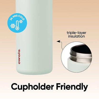 Owala FreeSip Botella de acero inoxidable aislada con popote, botella de agua deportiva libre de BPA, ideal para viajar, 32 oz, Cementerio