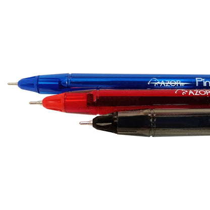 Azor Bolígrafo Punto Fino .7mm 36 Piezas PinPoint Colores Negro(18pz), Azul(12pz) y Rojo(6pz) 301.6810BCS