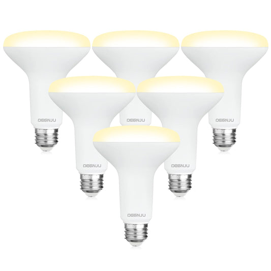 DEGNJU - foco LED BR30, luces de inundación regulables para interiores CRI80, equivalente a 7 W, 65 W, 2700 K, blanco suave, 650 lúmenes, 15000 horas de por vida, bombillas empotrables interiores E26,