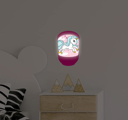 Lexibook Luz nocturna de unicornio para la habitación de los niños, luz suave, funciona con pilas, NLJ20UNI