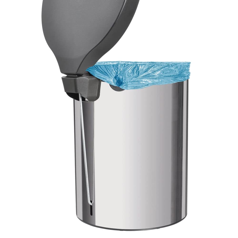 Tramontina Basurero Contenedor Acero Inoxidable 5L | Metálico, pedal, cierre automático, tapa con borde sellado, 5 litros