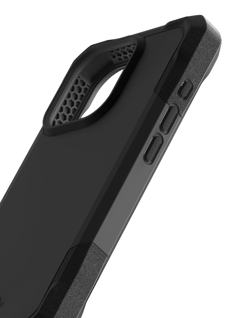 ItSkins Armor R Solid Funda con MagSafe Compatible con iPhone 15 Pro MAX, Protección Caídas 3m, Bordes Elevados, Tecnología Antimicrobiana - Negro