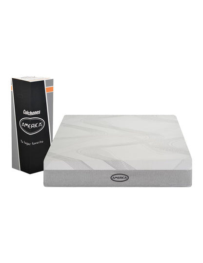 Colchón Individual America Memory Flex, Memory Foam, Soporte Ergonómico, Adaptable, Hipoalergénico, Confort Medio, 22 cm