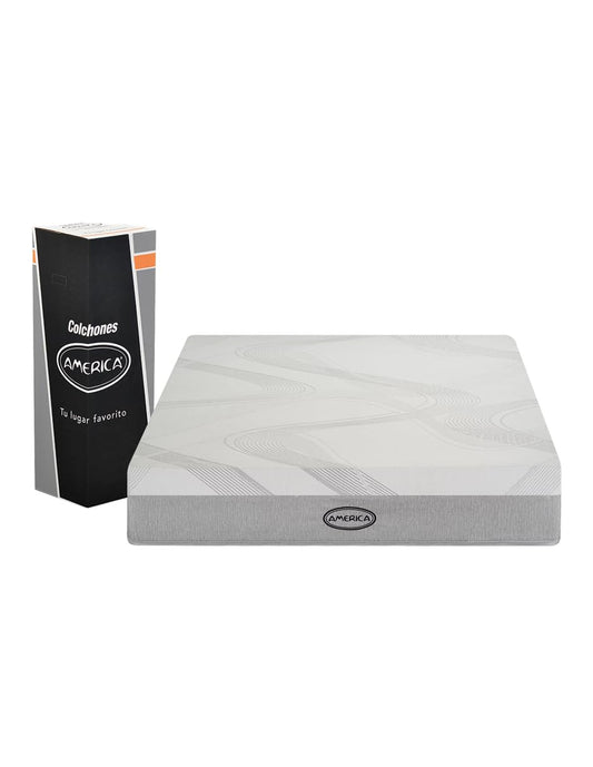 Colchón Individual America Memory Flex, Memory Foam, Soporte Ergonómico, Adaptable, Hipoalergénico, Confort Medio, 22 cm