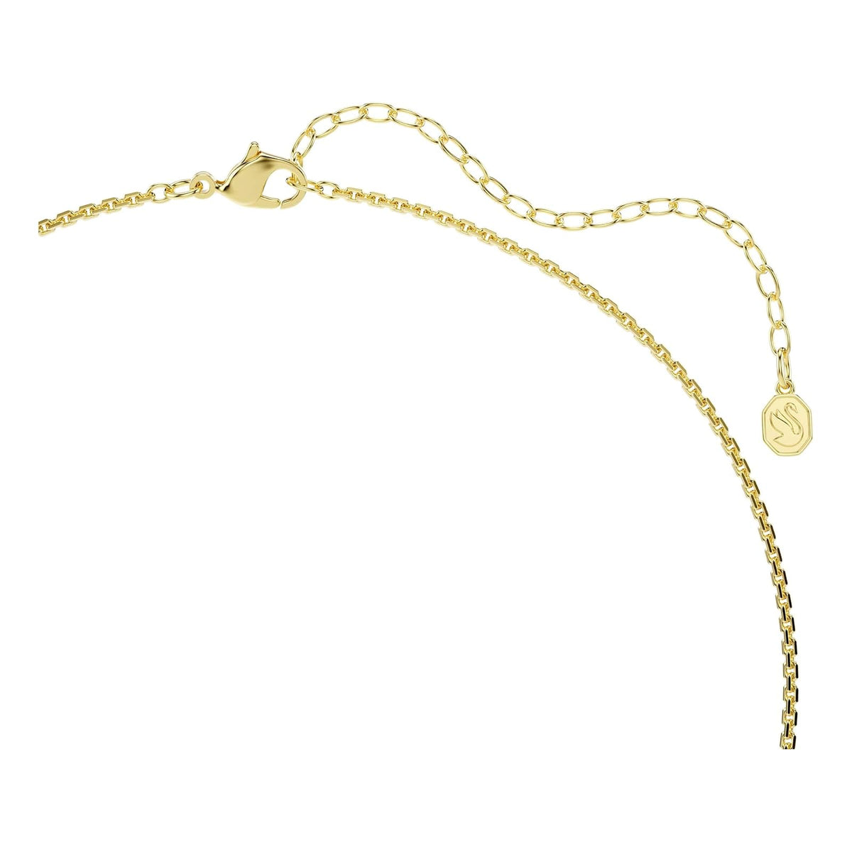 Collar de Swarovski Hyperbola, corte redondo, blanco, baño de oro