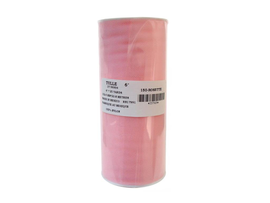 Offray Cinta de tul para manualidades, Rosado, 6 Inch x 25 Yard, 1