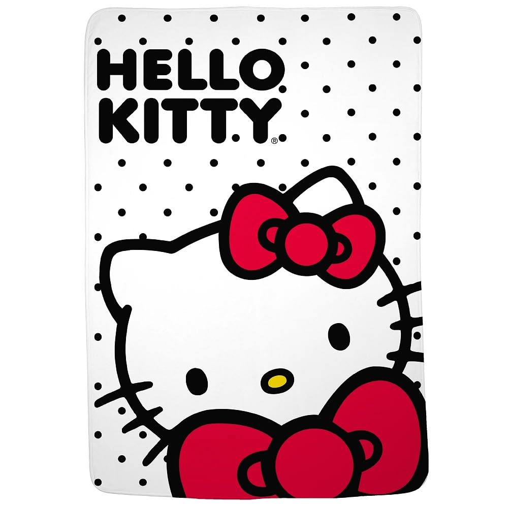 Franco Cobija Hello Kitty & Friends de Microfelpa, 62 x 90 in - 62 in x 90 in - Hello Kitty - Lunares