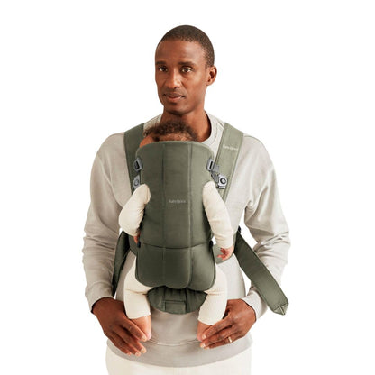 BabyBjörn Canguro Portabebé Mini Gris 3D Mesh - Tejido - Verde oscuro