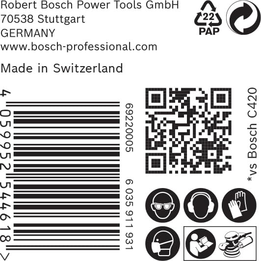 Bosch Hoja de lija EXPERT C470; 150mm G220 50 unidades