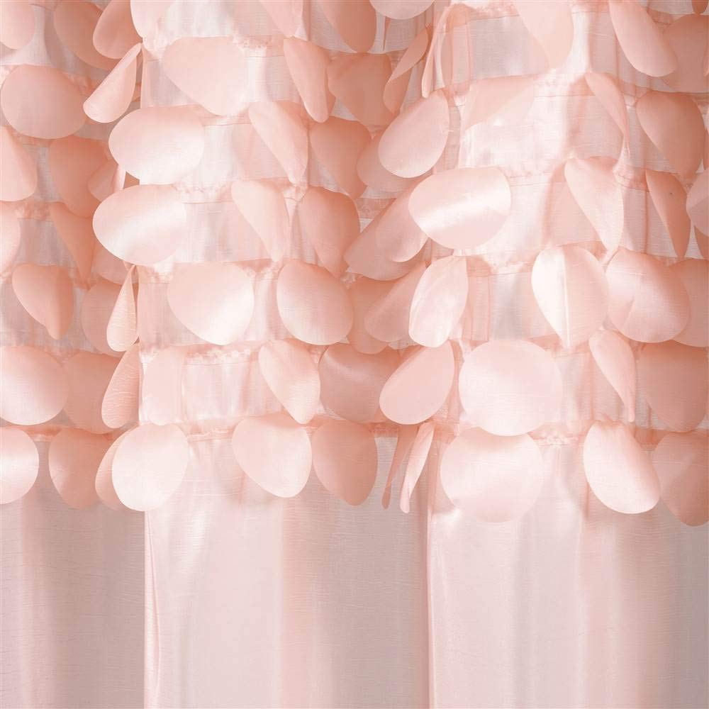 Lush Decor x 72 Pulgadas, Cortina de Ducha Blush Lillian | Baño con diseño de círculo Brillante Texturizado