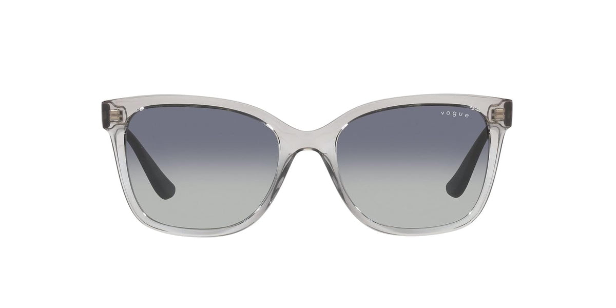Vogue Eyewear Woman Sunglasses Transparent Grey Frame, Grey Gradient Dark Blue Lenses, 54MM
