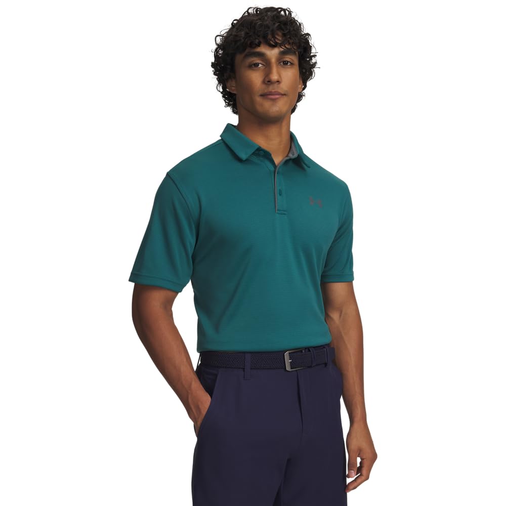 Under Armour Tech Polo de Golf para Hombre - (338) Rack Green - Pitch Gray - Pitch Gray - XL