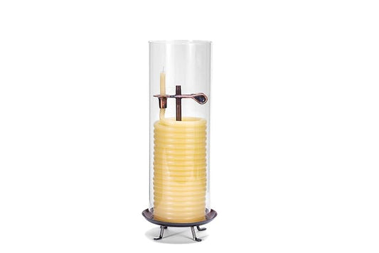 Candle by The Hour 80-Hour Candle with Glass Cylinder, Eco-Friendly Natural Beeswax with Cotton Wick