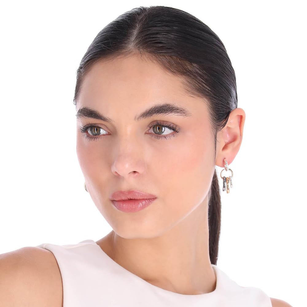 Nine West Aretes Plateado Circular Para Mujer