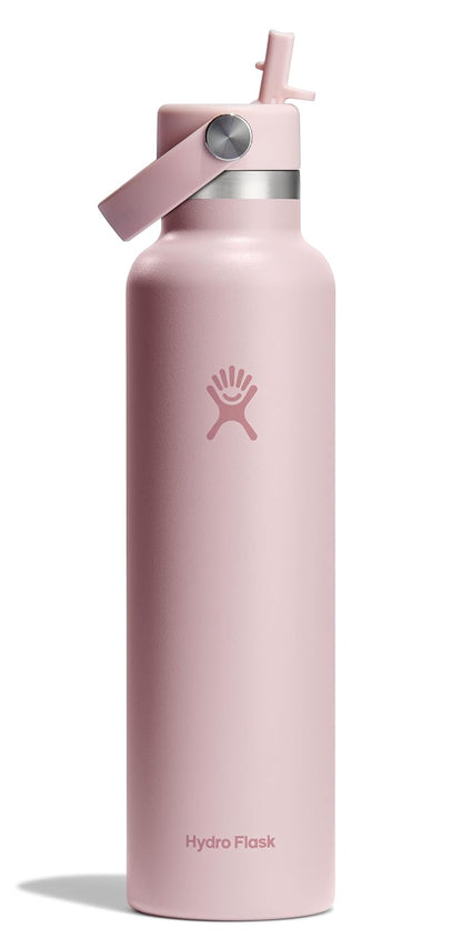 Hydro Flask Botella de Agua Aislada con Tapa de Popote 24 oz - Trillium monocromático
