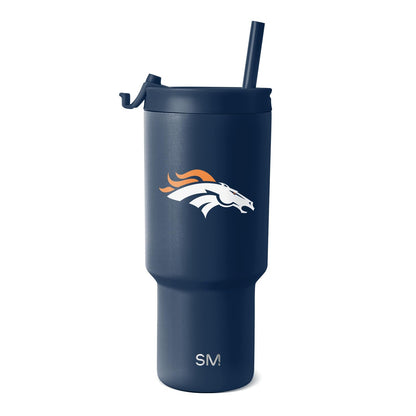 Simple Modern Termo de 30 Onzas con Tapa Abatible y Popote - MERCANCÍAS - Denver Broncos