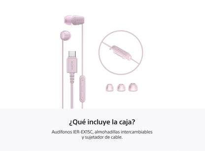 Sony IER-EX15C | Auriculares in Ear con Cable USB-C, Rosa