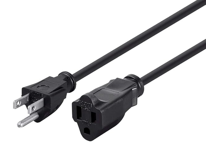 Monoprice 105301 15ft 16AWG Power Extension Cord Cable, 13A (NEMA 5-15P to NEMA 5-15R)