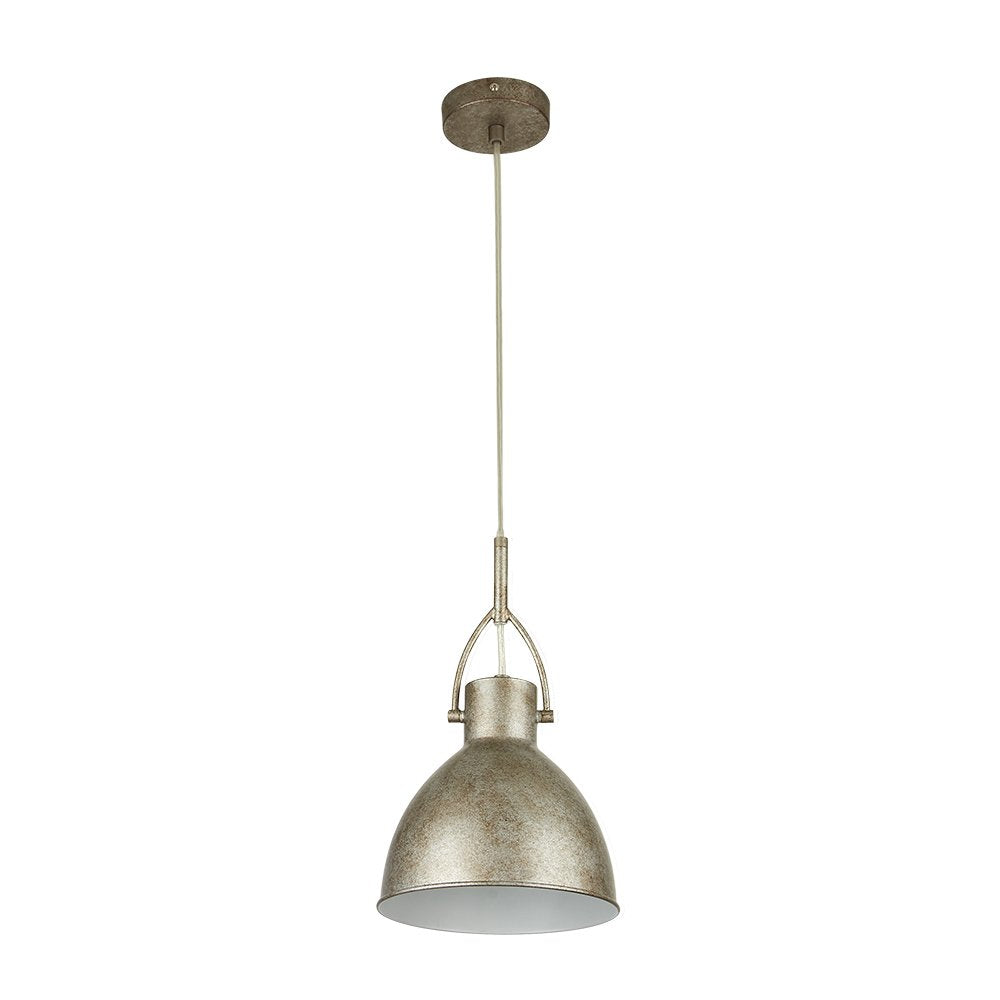 Tecnolite Lámpara Colgante, Base E27, Luz Colgante de Techo Vintage, Color Plata, 100-240 V,
