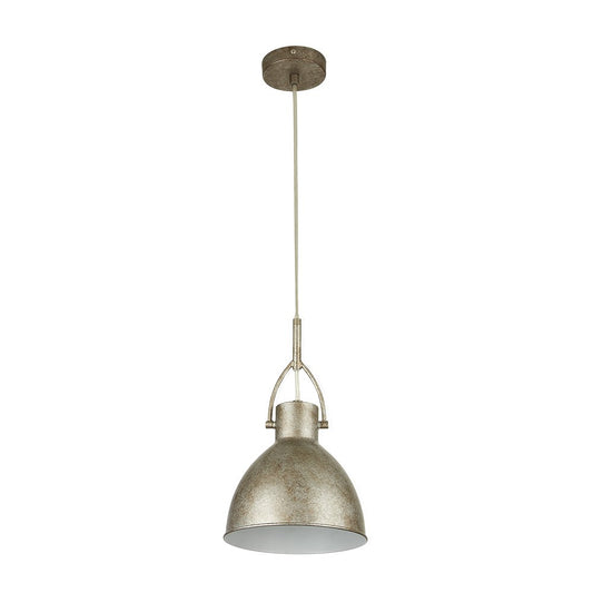 Tecnolite Lámpara Colgante, Base E27, Luz Colgante de Techo Vintage, Color Plata, 100-240 V,