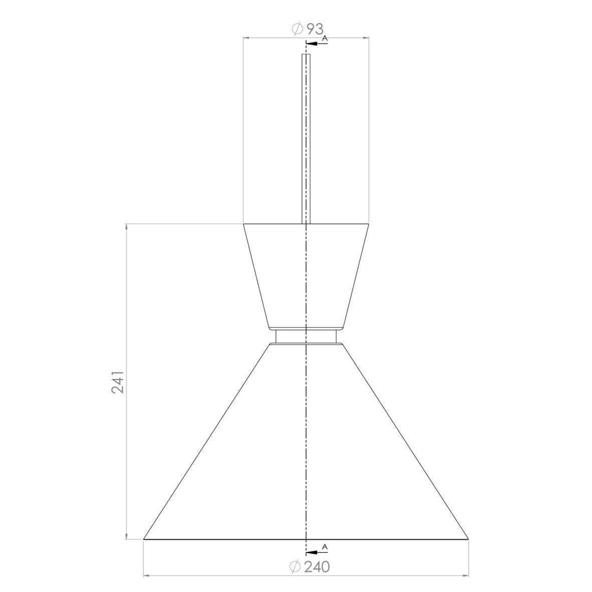 MAXXI MX-CL8030/N Candil Cónico Grande Candil Cónico Grande MX-CL8030/N, Negro, Ø24xH24cm, pack of/paquete de 1