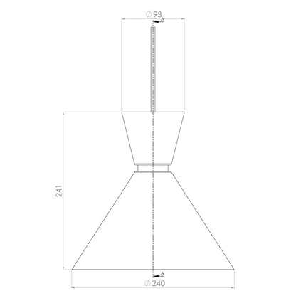 MAXXI MX-CL8030/N Candil Cónico Grande Candil Cónico Grande MX-CL8030/N, Negro, Ø24xH24cm, pack of/paquete de 1
