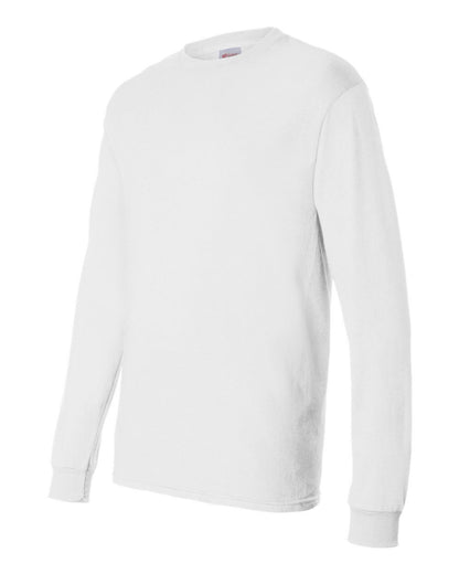 Hanes Essentials - playera de manga larga para hombre, cuello redondo de algodón para hombre, paquete de 2, Blanco - 2 paquetes, Large