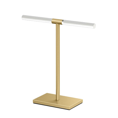 Gatco 1344B, Soporte de Toalla de encimera no Empotrado con Base Rectangular Moderna, latón Cepillado/acrílico, 10.5 Pulgadas de Ancho x 11.2 Pulgadas de Alto, Estilo T para baño, toallero de Cocina