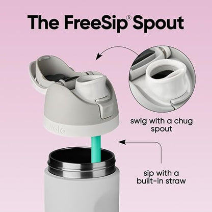 Owala FreeSip Insulated Stainless Steel Water Bottle with Straw for Sports and Travel, BPA-Free, 24oz, Dreamy Field