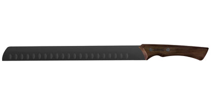 TRAMONTINA - Cuchillo Slicer Churrasco Black, con Lámina de Acero Inoxidable Oscurecido, Mango de Madera y Remaches de Acero Inoxidable, Cubierto para Cortes Grandes de Carne, Tamaño de 12"