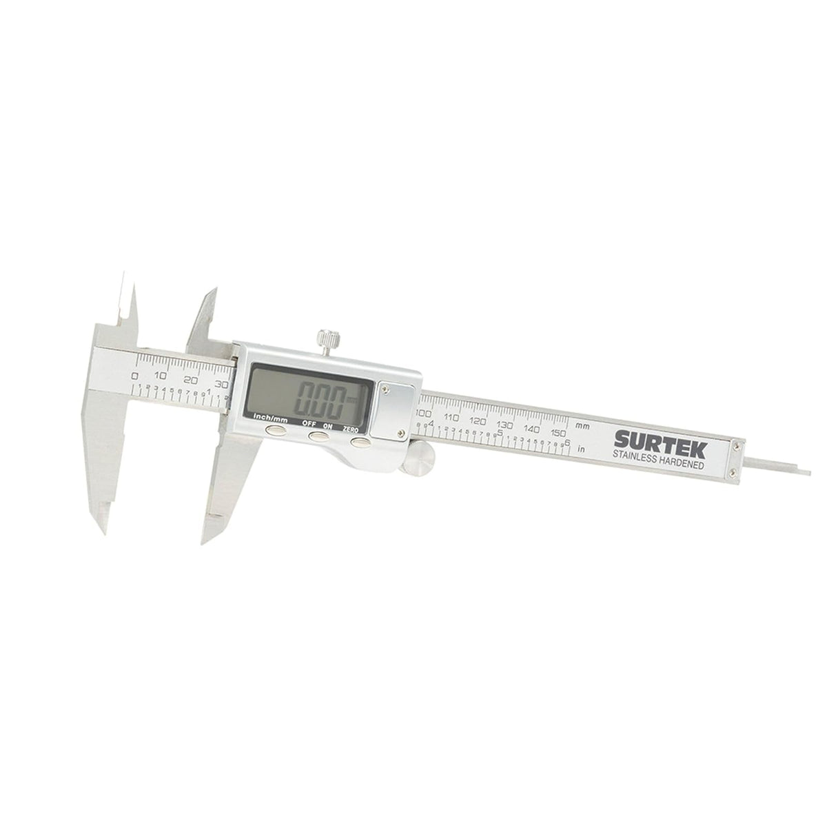 Surtek 122204 Calibrador Pie de Rey Digital con Pantalla Metálica, 0-6"