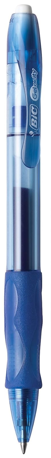 BIC Velocity Retractable Gel Pen, Refillable, Medium Point (0.7 mm), Blue, 12 Pens