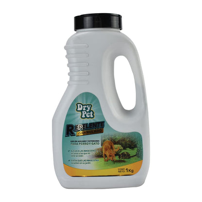 Dry Pet Repelente Granulado para Perros y Gatos 1 kg – Uso Exterior, Protege Jardines y Plantas