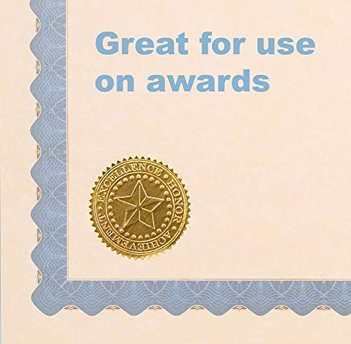 Great Papers! Sello oficial de lámina dorada en relieve Star para logros y premios, 48 unidades (903419)