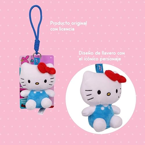 Ruz Llavero Peluche Hello Kitty 10 cm Suave con Aro Metálico | Accesorio para Mochila Bolsa o Llaves | Diseño Ligero y Resistente Ideal para Uso Diario o Regalo | Multicolor