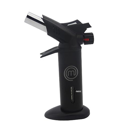 Hukën x MasterChef | Antorcha Culinaria Double-Flame Profesional | Boquilla de Doble Flama | Control de Potencia | Estilo Profesional | Carga de 15g para Uso Prolongado | Diseño Ergonómico