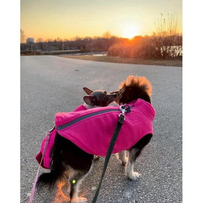 Gooby Suéter de Forro Polar con Cremallera para Perro, Color Rosa, Talla XL, cálido suéter de Forro Polar con Correa de Doble Anillo en D, suéter de Invierno para Perros pequeños y Perros medianos
