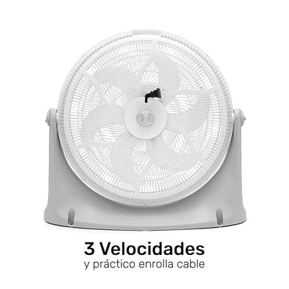 TAURUS AVALANCHE | Ventilador de Piso | 2 en 1| 3 Velocidades | 20 Pulgadas| Reja Plástica Aerodinámica ECOJET | Silencioso (Menos de 70 dB) | Potencia Única | Circulador de Aire