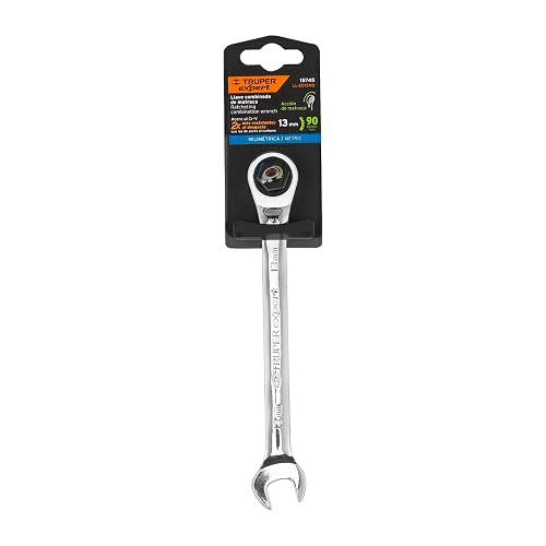 Truper Expert LL-2013MX, Llave combinada con matraca, 13 x 174 mm