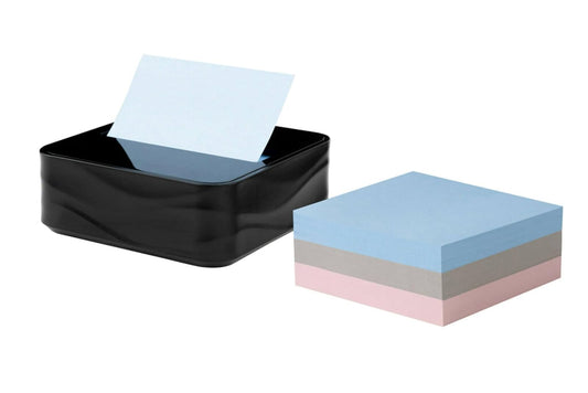 Post-it Dispensador De Notas WAVE-330-BKVP | Negro, 2 unidades, incluye 3 almohadillas, superadhesivas
